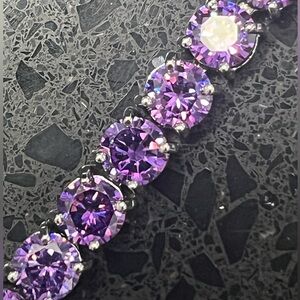 16ct 5mm Round Brilliant Cut PURPLE amethyst Cz diamond Tennis Line Bracelet